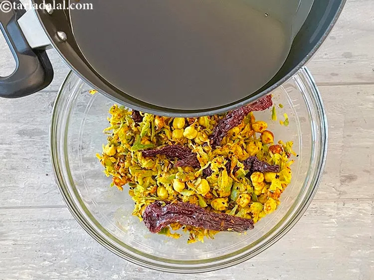 Step 32 – Once cooled, add the oil to the prepared mixture and mix well.