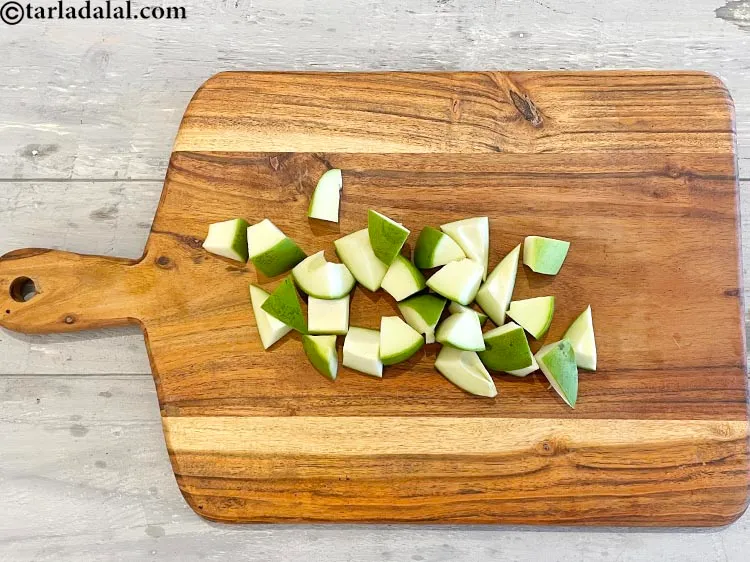 Step 5 – Chop the raw mangoes. They are ready for use in the achar.