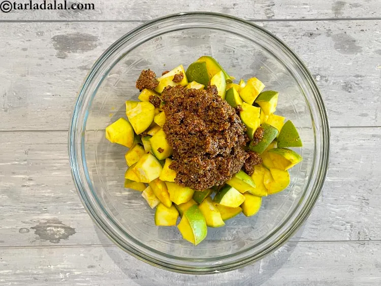 Step 26 – Add the aam ka achar masala.