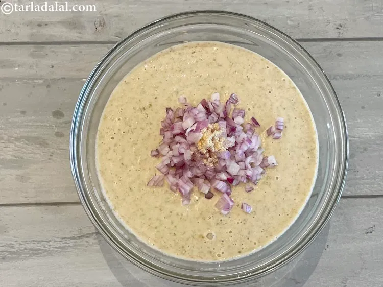 Step 15 – Add the chopped onions.