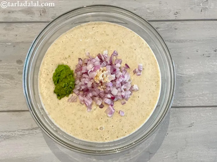 Step 17 – Add the ginger green chilli paste.