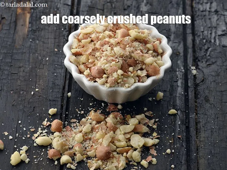 Step 17 – Add coarsely crushed peanuts. Gives a good crunchy feel and nutty flavour.