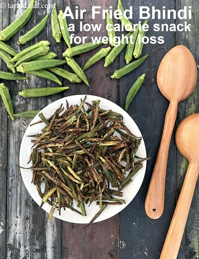 Step 28 – <strong>Air Fried Bhindi &ndash; a low calorie snack for weight loss.</strong>