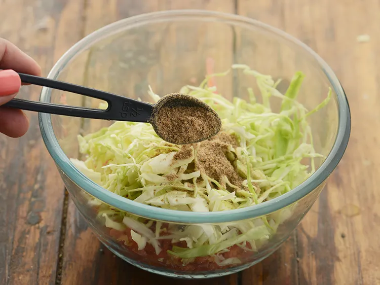 Step 26 – <p>Add 1 tsp of chaat masala. Sprinkle some red chilli powder for some extra heat …