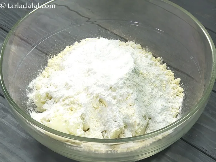 Step 28 – Add 2 tbsp&nbsp;<a href="https://www.tarladalal.com/glossary-rice-flour-chawal-ka-atta-534i">rice flour (chawal ka atta)</a>. This helps to make the aloo bhujia …