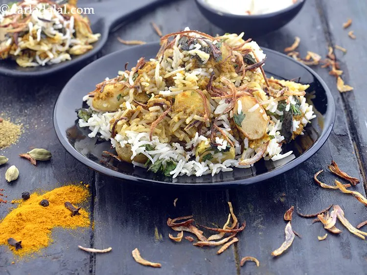 Step 74 – Serve <strong>aloo biryani recipe | restaurant style veg aloo biryani | dum aloo biryani | …