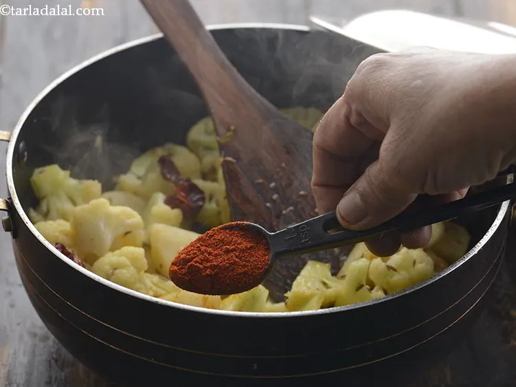 Step 19 – Add the chilli powder. The amount of chilli powder can be increased or decreased as …