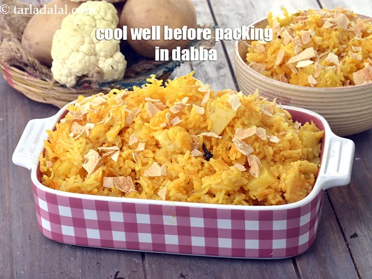 Step 27 – To pack this pulao, ensure to cool it well before packing.&nbsp;<br /> &nbsp;