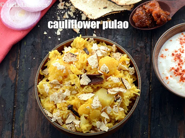 Step 24 – Serve <strong>aloo gobi ka pulao recipe | cauliflower pulao | Indian gobi pulao in pressure …