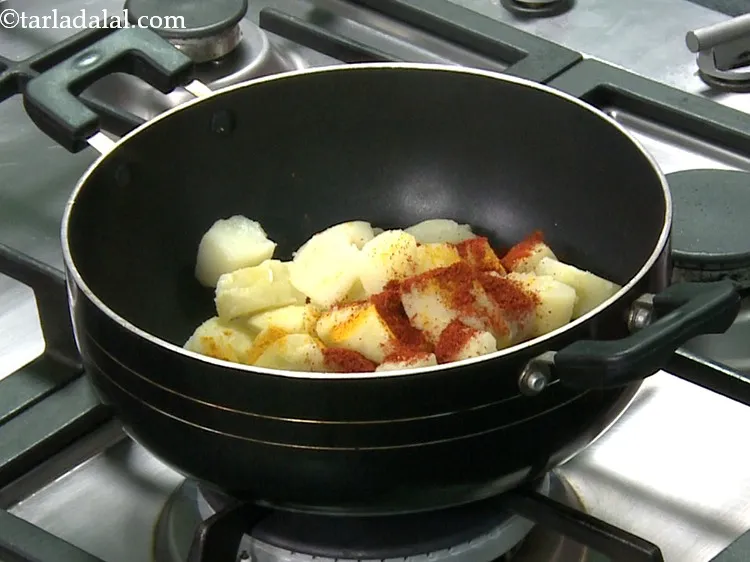 Step 10 – Add chilli powder. You can adjust the quantity as per the spice you can handle …