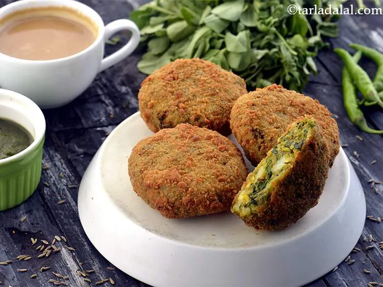 Step 29 – Serve the <strong>aloo methi tikki recipe | Indian aloo methi cutlet | potato fenugreek tikki …