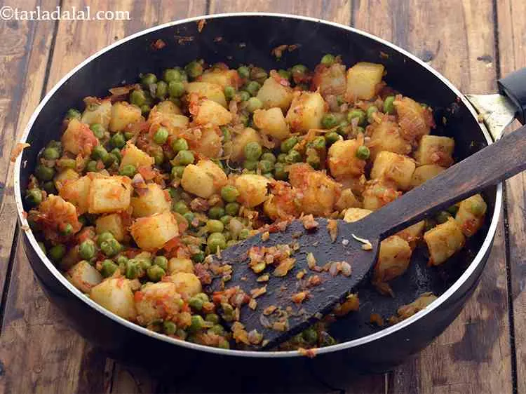 Step 14 – Cook for 3 to 4 minutes. You can even <a href="https://www.tarladalal.com/Aloo-Mutter-Aloo-Matar-Pressure-Cooker-33353r">pressure cook aloo mutter sabzi …