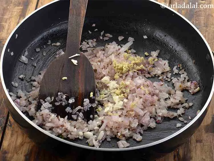 Step 4 – Add the ginger. You can even make use of ginger-garlic paste instead.
