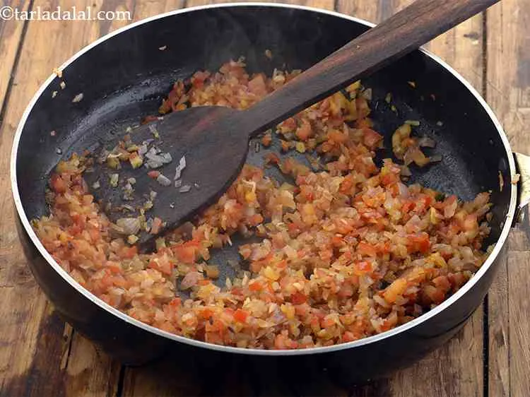 Step 7 – Simmer till the tomatoes are cooked. This would take around 3 minutes on a medium …