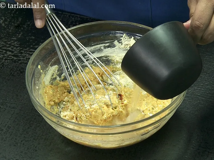 Step 15 – Pour approx. &frac34; cup of water. Add water gradually to prevent the batter from forming …