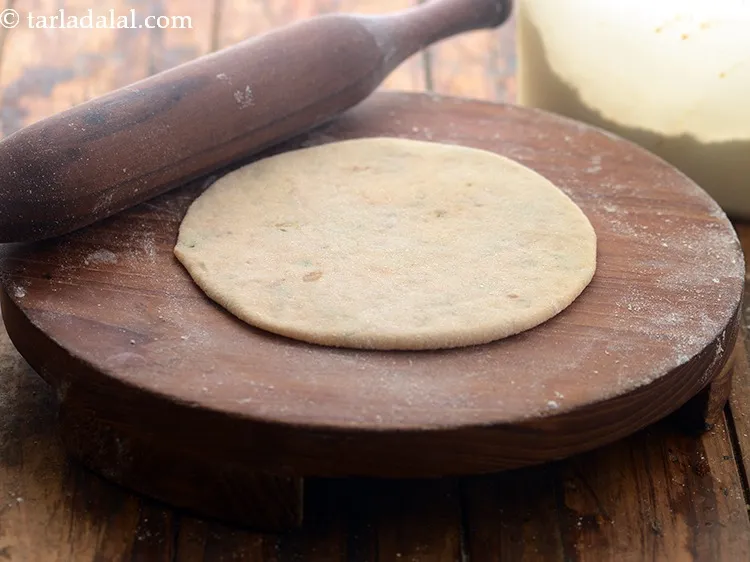 Step 21 – <p>Start rolling with help of a little flour into a circle of 150 mm. (6”) …