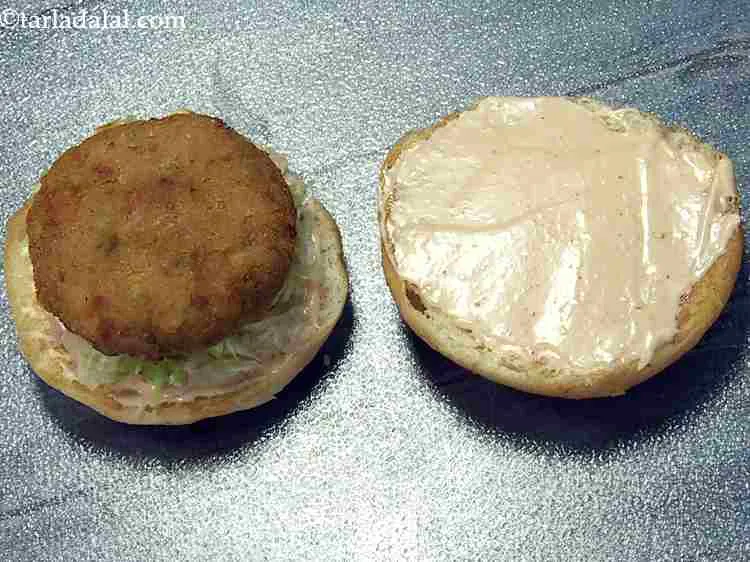 Step 22 – Put an aloo tikki on it.