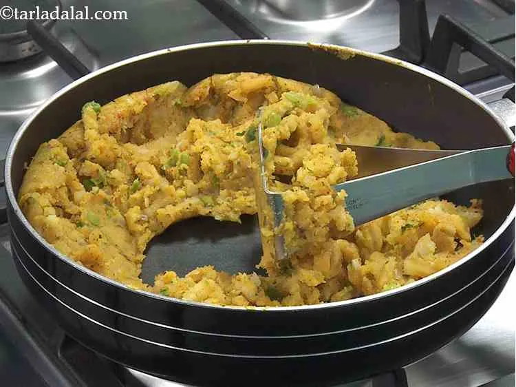 Step 9 – Finally, add finely chopped coriander and salt to taste. Mix well and cook on a …