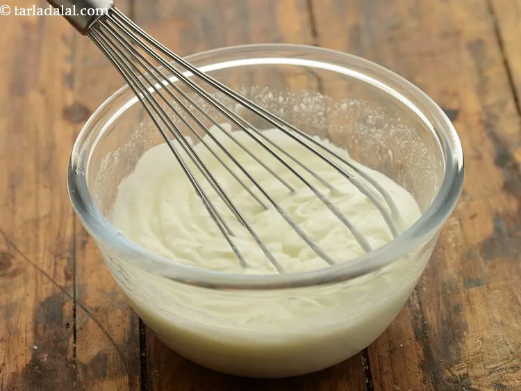 Step 4 – Mix well using a whisk and keep aside. <strong>Aloo tikki chaat</strong> tastes better with chilled …