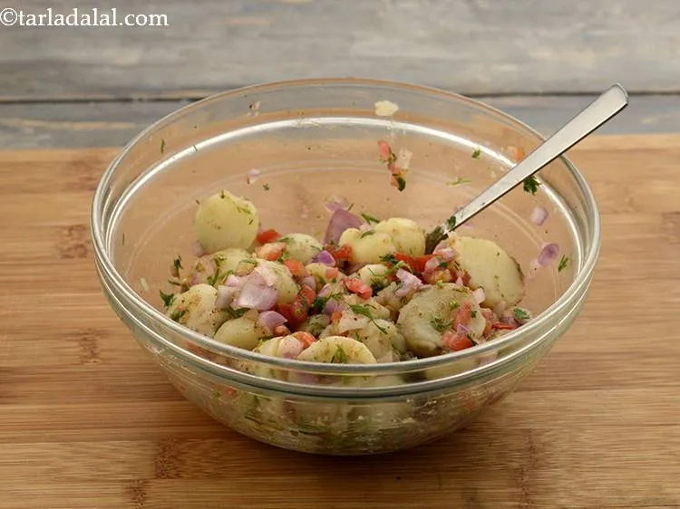 Step 13 – Add the chopped coriander and salt to taste. Toss well and your&nbsp;<strong>aloo chaat recipe | …