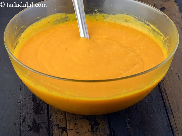 Step 14 – Transfer the mango pulp in a mixer jar and blend the mango pulp till smooth. …