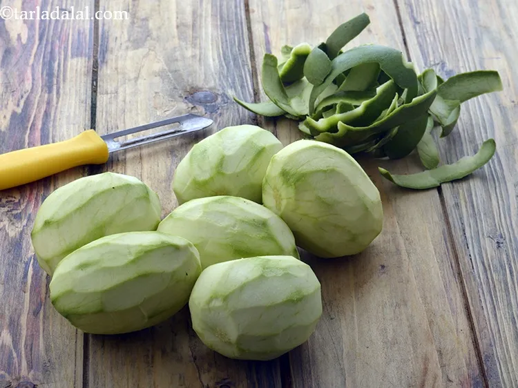 Step 3 – Peel the skin using a peeler. While peelings ensure no green skin is visible on …