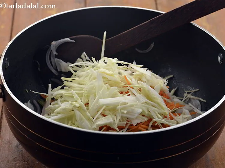 Step 18 – Add cabbage.