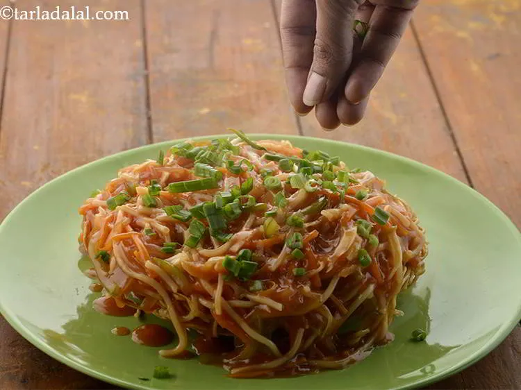 Step 33 – Top it with one portion of the <strong>chopsuey</strong>, spread evenly over it. If you are …