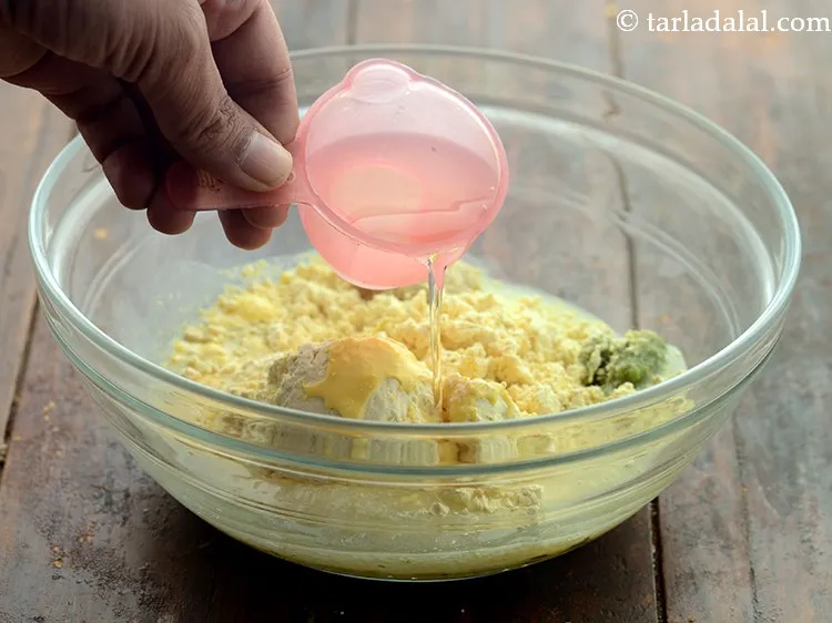 Step 7 – Add salt and approx. &frac12; cup of water.