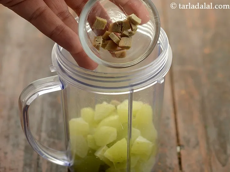 Step 12 – Add 1 tsp of roughly chopped ginger.