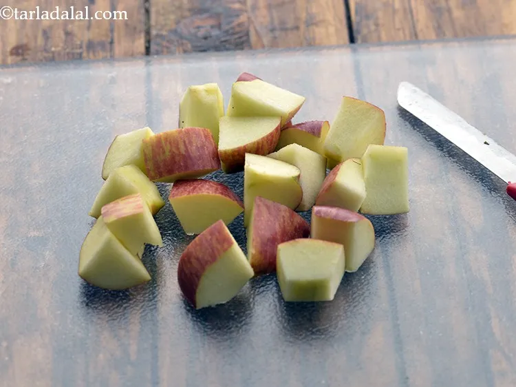 Step 3 – Cut it into cubes using a sharp knife.