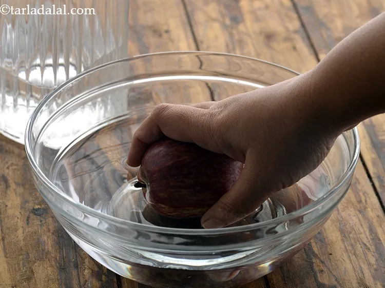 Step 8 – Wash the apple very well with clean water to make it free of dirt if …