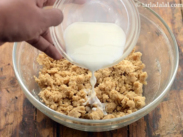 Step 11 – Add milk. Every flour has a different absorption capacity, add water just enough to bind …