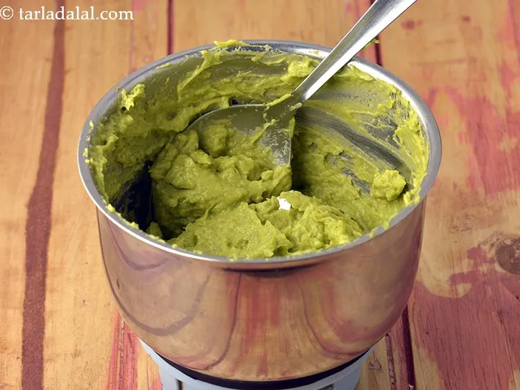 Step 21 – Blend till smooth without using water. Remove in a deep bowl and keep aside.