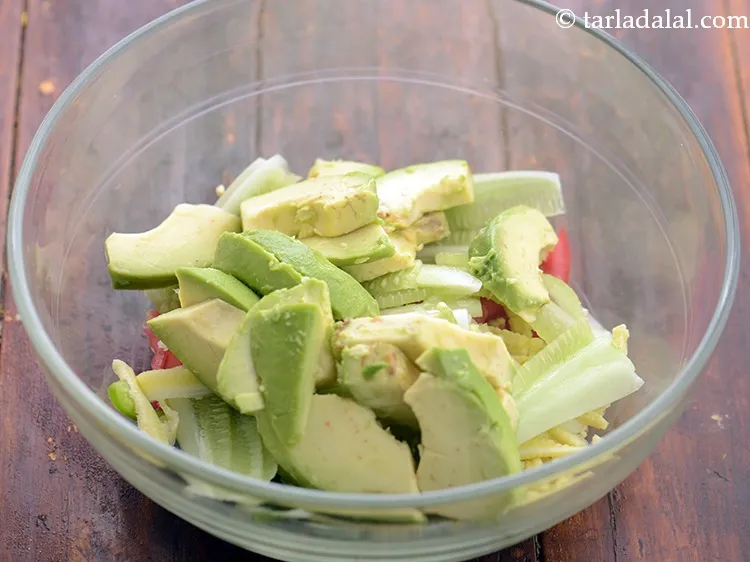 Step 19 – Add the avocados. Avocados are rich in&nbsp;<a href="https://www.tarladalal.com/recipes-for-Antioxidant-Rich-1054" target="_blank">antioxidants</a>, vitalizes the skin and promotes vision. …