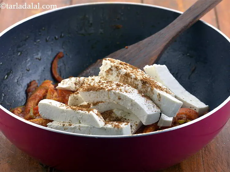 Step 15 – Add the garam masala to the <strong>Baby corn Paneer Jalfrazie</strong>. Garam masala is the soul …