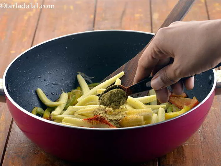 Step 10 – Add the coriander-cumin seed powder as well. This will give an earthy taste to <strong>Baby …