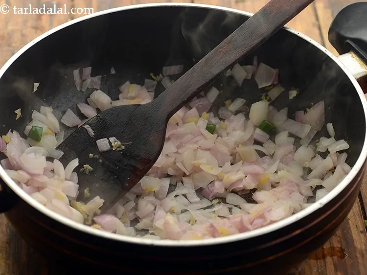 Step 13 – Dry roast for 2 to 3 minutes while stirring continuously or till the raw smell …