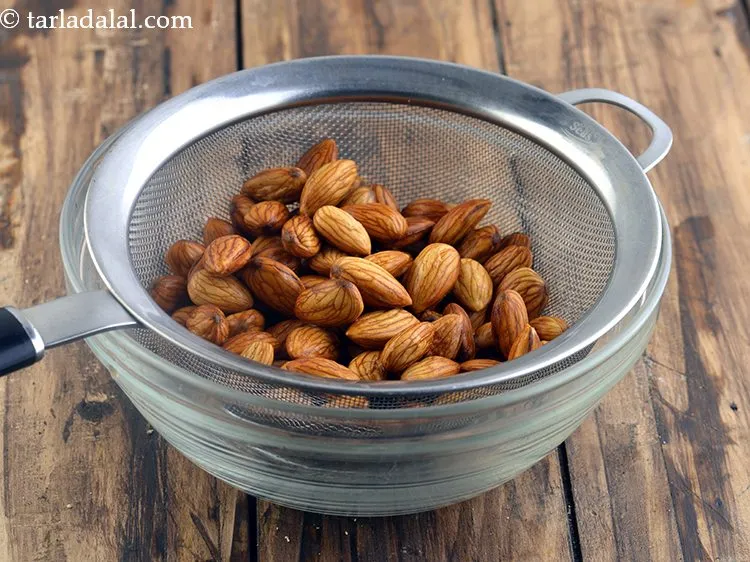 Step 19 – After 2 hours, drain well using a strainer. This is how soaked almonds look like. …