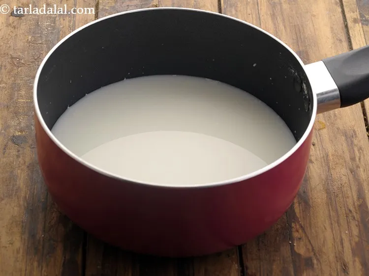 Step 16 – Meanwhile combine the milk and &frac12; cup of water in a deep pan. If you …