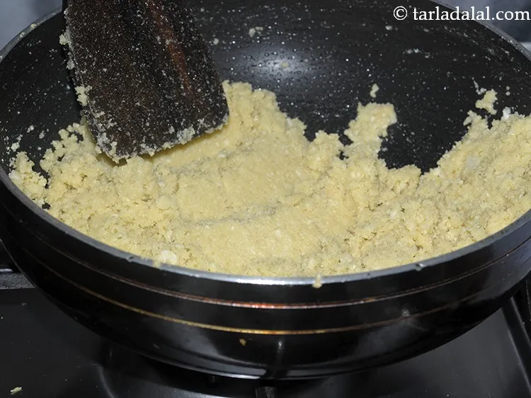 Step 18 – Now add the whole wheat flour to the almond mixture