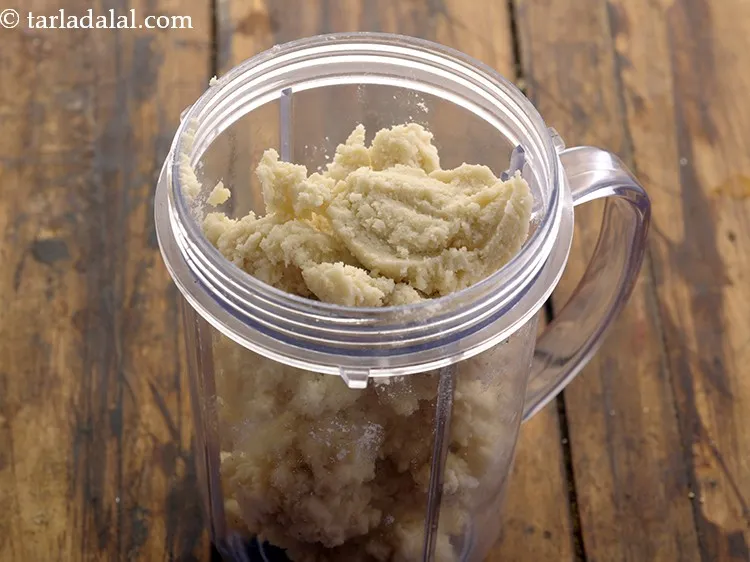 Step 12 – Blend the almonds to a coarse mixture without using any water or milk. It is …