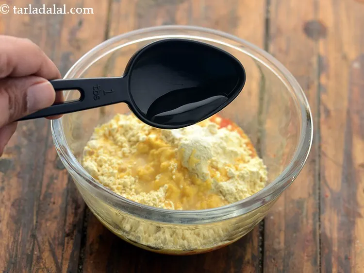 Step 6 – Add salt and &frac14; cup of water.