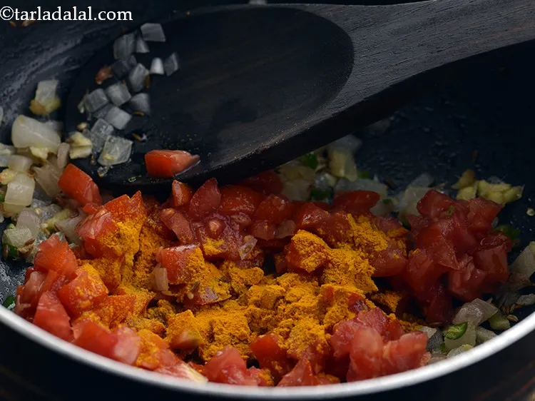 Step 15 – Add turmeric powder.