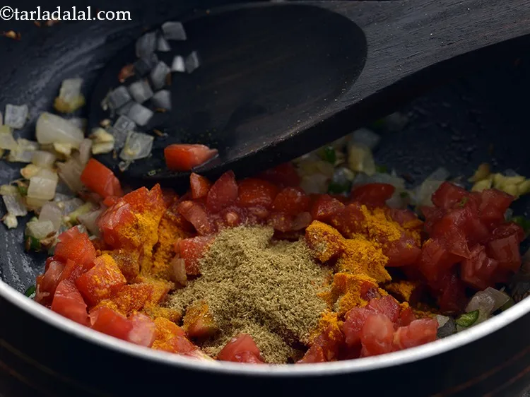 Step 16 – Add coriander-cumin seeds powder.