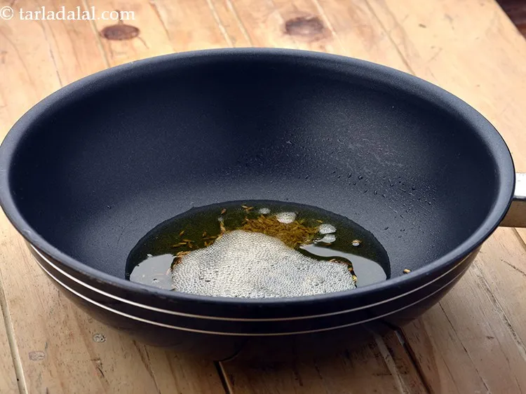 Step 8 – When the ghee melts, add the cumin seeds and saut&eacute; on a medium flame for …