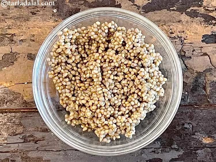 Step 15 – Drain the water. Keep the cooked whole bajra aside.