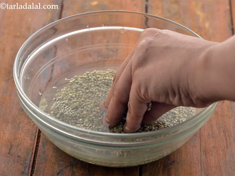 Step 3 – To make&nbsp;<strong>palak bajra khichdi recipe | bajra moong dal khichdi | healthy bajra khichdi |</strong><strong>&nbsp;</strong>first<strong>&nbsp;</strong>in …