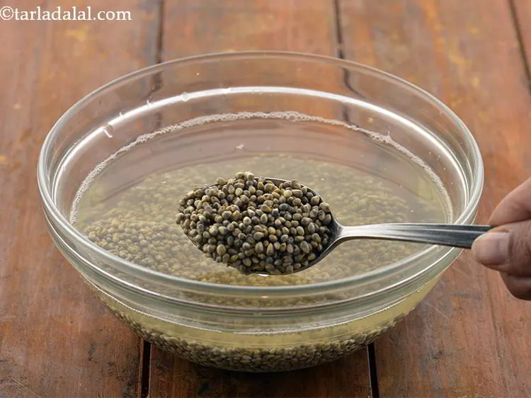 Step 6 – The soaked bajra looks like this after 8 hours. Millets like bajra and nachni keep …