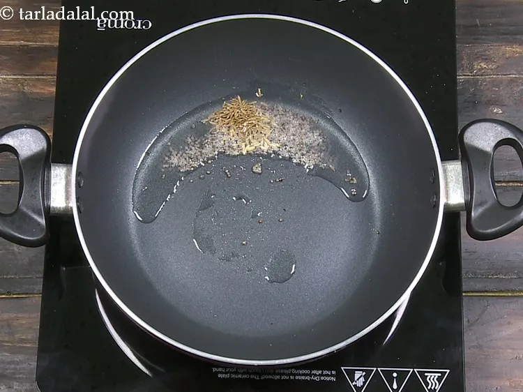 Step 24 – When the seeds crackle, add 1/4 tsp&nbsp;<a href="https://www.tarladalal.com/glossary-cumin-seeds-jeera-zeera-381i">cumin seeds (jeera)</a>.&nbsp;Cumin seeds are apparently <a href="https://www.tarladalal.com/top-10-vegetarian-sources-of-iron-89">a …